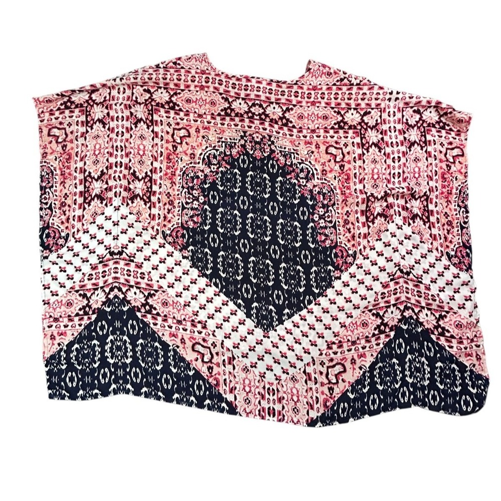 Dana Buchman Tunic Womens Sz L White Red Pink Blue Sleeveless Loose Relaxed Fit - Picture 8 of 8